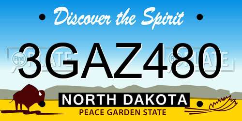 3GAZ480 North Dakota License Plate