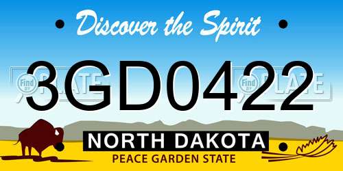 3GD0422 North Dakota License Plate