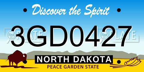 3GD0427 North Dakota License Plate
