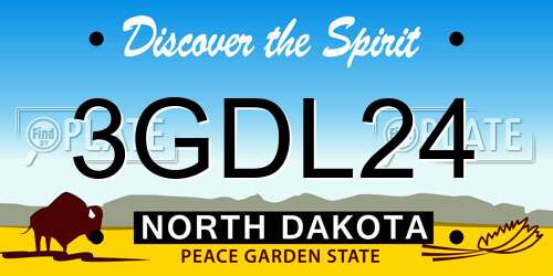 3GDL24 North Dakota License Plate
