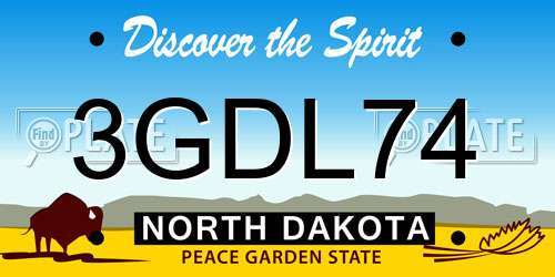 3GDL74 North Dakota License Plate
