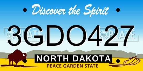 3GDO427 North Dakota License Plate