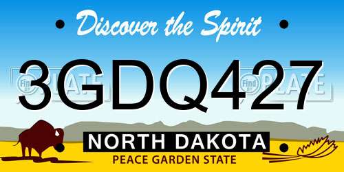 3GDQ427 North Dakota License Plate