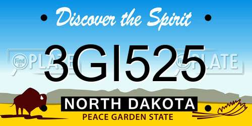 3GI525 North Dakota License Plate