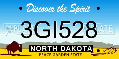3GI528 North Dakota License Plate