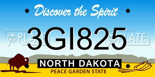 3GI825 North Dakota License Plate