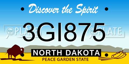 3GI875 North Dakota License Plate