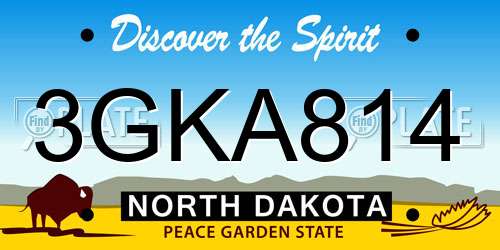 3GKA814 North Dakota License Plate