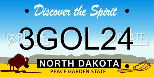3GOL24 North Dakota License Plate