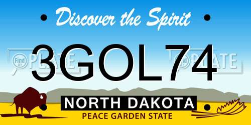 3GOL74 North Dakota License Plate