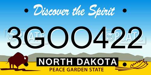 3GOO422 North Dakota License Plate
