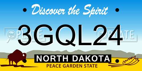 3GQL24 North Dakota License Plate