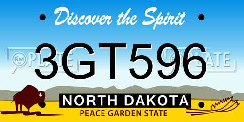 3GT596 North Dakota License Plate