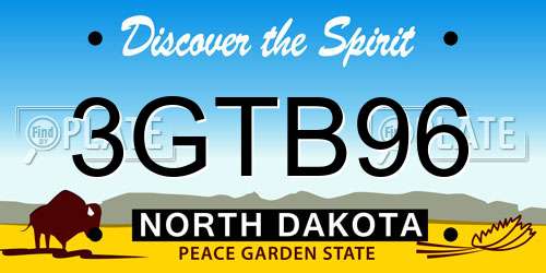 3GTB96 North Dakota License Plate
