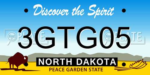 3GTG05 North Dakota License Plate