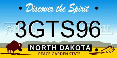 3GTS96 North Dakota License Plate