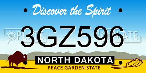 3GZ596 North Dakota License Plate