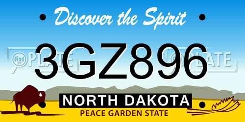 3GZ896 North Dakota License Plate