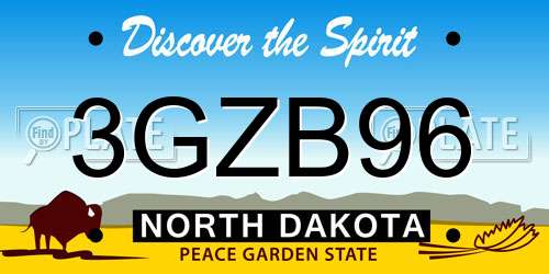 3GZB96 North Dakota License Plate