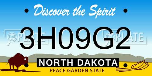 3H09G2 North Dakota License Plate