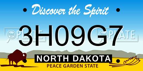 3H09G7 North Dakota License Plate