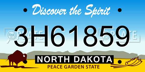 3H61859 North Dakota License Plate