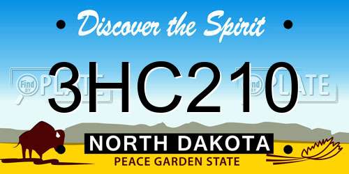 3HC210 North Dakota License Plate