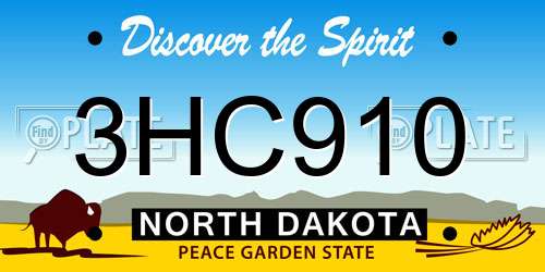 3HC910 North Dakota License Plate