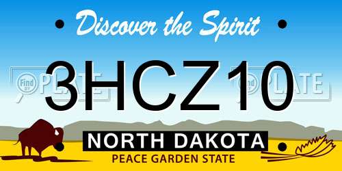 3HCZ10 North Dakota License Plate