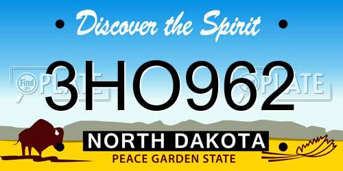 3HO962 North Dakota License Plate