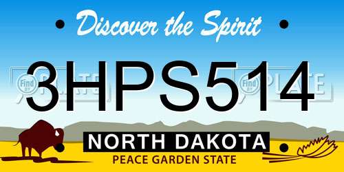 3HPS514 North Dakota License Plate