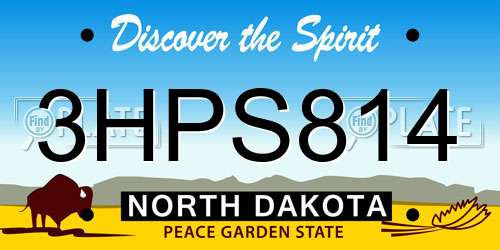 3HPS814 North Dakota License Plate