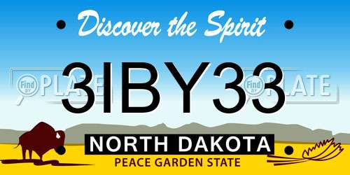 3IBY33 North Dakota License Plate