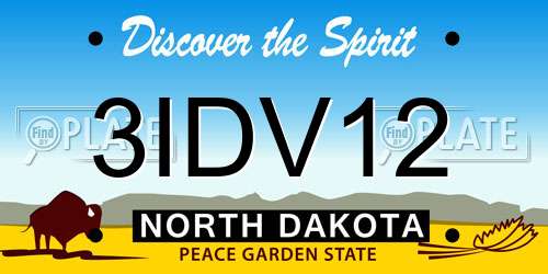3IDV12 North Dakota License Plate