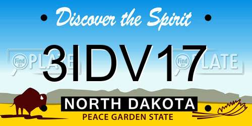 3IDV17 North Dakota License Plate