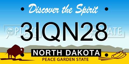 3IQN28 North Dakota License Plate