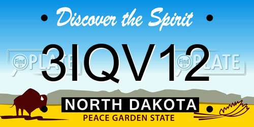 3IQV12 North Dakota License Plate
