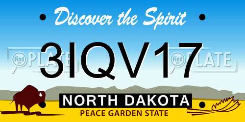 3IQV17 North Dakota License Plate