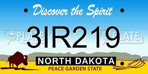 3IR219 North Dakota License Plate