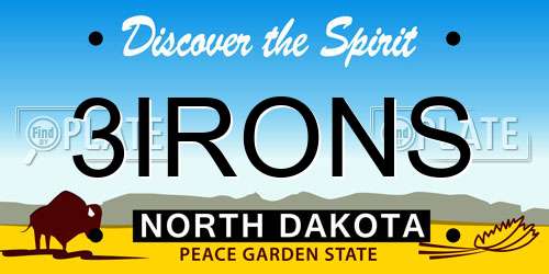 3IRONS North Dakota License Plate