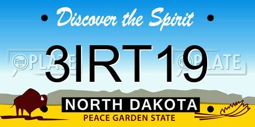 3IRT19 North Dakota License Plate