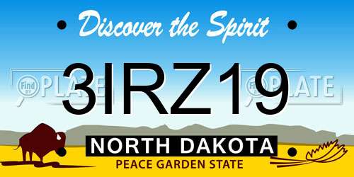 3IRZ19 North Dakota License Plate