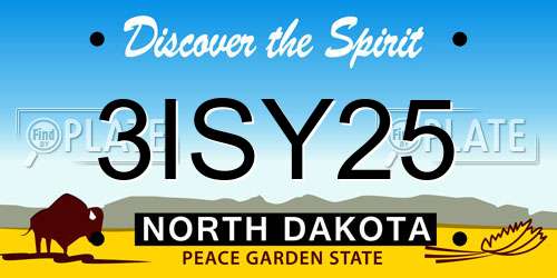 3ISY25 North Dakota License Plate