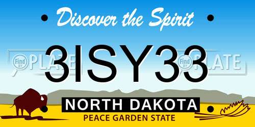 3ISY33 North Dakota License Plate
