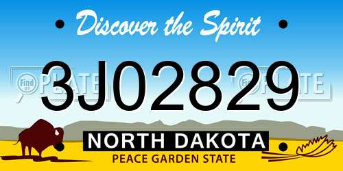 3J02829 North Dakota License Plate