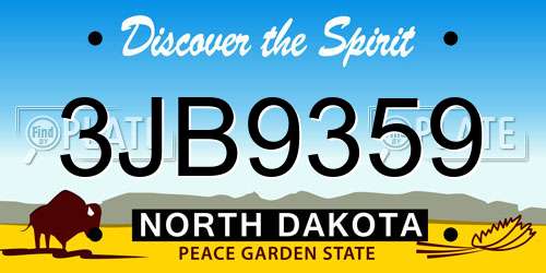 3JB9359 North Dakota License Plate