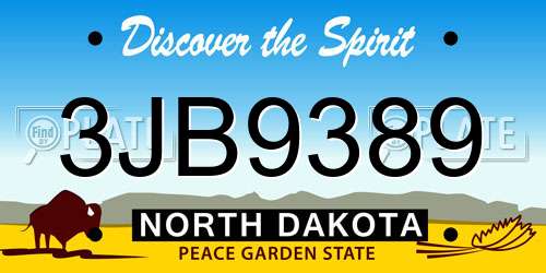 3JB9389 North Dakota License Plate
