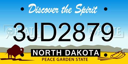 3JD2879 North Dakota License Plate