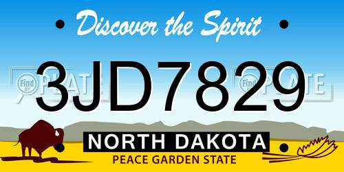 3JD7829 North Dakota License Plate