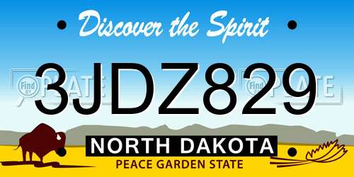 3JDZ829 North Dakota License Plate